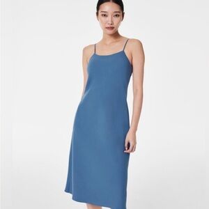 Elegant Blue Spaghetti Strap Dress